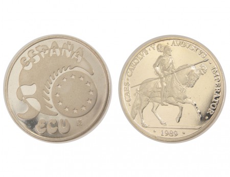 25 EUR  5 ECU 1989   Plata 925  33,62 gr  Flor de cuño